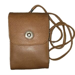 Maggie Lawrence Faux Leather Crossbody Cell Phone Purse Brown